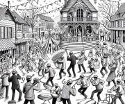 Coloriage Photo de la F&ecirc;te de la Saint-Jean