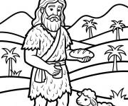 Coloriage Saint Jean avec l'agneau
