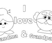 Coloriage et dessins gratuit Amour de Grand-m&egrave;re et grand-p&egrave;re à imprimer