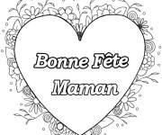 Coloriage Bonne f&ecirc;te mamie dans un c&oelig;ur