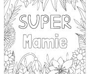 Coloriage et dessins gratuit Carte de v&oelig;ux avec des feuille pour la f&ecirc;te des grands-m&egrave;res à imprimer