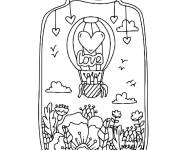 Coloriage et dessins gratuit Carte de v&oelig;ux je t'aime mamie à imprimer