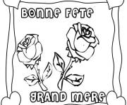 Coloriage Carte de v&oelig;ux pour la f&ecirc;te de grand-m&egrave;re