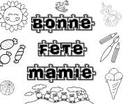Coloriage Carte postale en mosa&iuml;que pour la f&ecirc;te des grands m&egrave;res