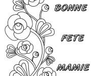 Coloriage Des belles fleurs pour la f&ecirc;te de mamie