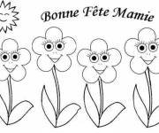 Coloriage Des fleurs mignonnes pour la f&ecirc;te de mamie