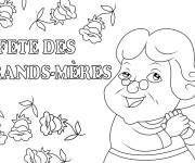 Coloriage F&ecirc;te des grands m&egrave;res