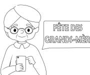 Coloriage F&ecirc;te des grands m&egrave;res maternelle