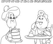 Coloriage Gâteaux pendant la fête de mamie