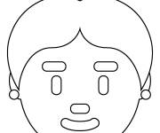 Coloriage et dessins gratuit Grand-m&egrave;re en emoji à imprimer