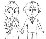 Coloriage et dessins gratuit Journ&eacute;e de mamie et pappie à imprimer