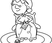 Coloriage Mamie tricot