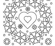 Coloriage et dessins gratuit Mandala de la f&ecirc;te de mamie en couleur à imprimer
