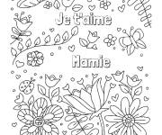 Coloriage Offre ce dessin d'amour pour la f&ecirc;te de mamie