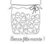 Coloriage Pot de cœur d’amour pour mamie