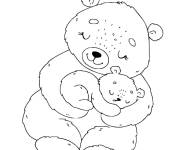 Coloriage Teddy Bear et l'amour de ma grand-m&egrave;re
