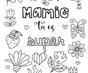 Coloriage Un message pour la f&ecirc;te de mamie