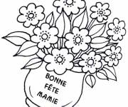 Coloriage Vase des fleurs offerte pour nos mamies