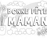 Coloriage et dessins gratuit Carte de vœux pour fête des Mères à imprimer