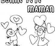 Coloriage Carte de Voeux pour offrir à Maman