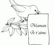 Coloriage Lettre Maman je t'aime