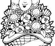 Coloriage Maman heureuse couleur