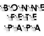 Coloriage Bonne Fête Papa en noir