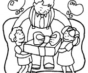 Coloriage et dessins gratuit Les cadeaux pour la Fête des Pères à imprimer