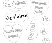 Coloriage Meilleurs expressions d'amour pour la fête des Pères