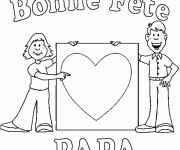 Coloriage et dessins gratuit Papa et son fils et La Fête des Pères à imprimer