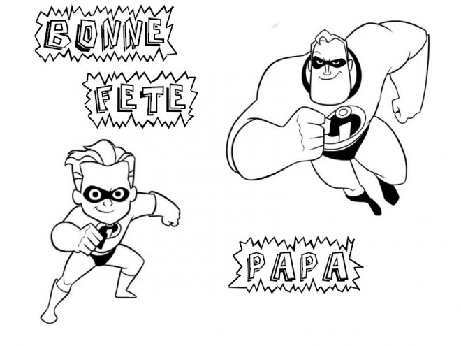 Coloriage Super Papa dessin gratuit à imprimer