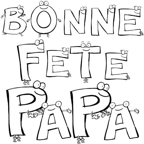 Coloriage Textes pour Fête des Pères