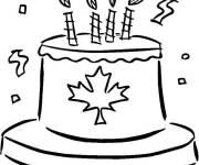 Coloriage Gâteau pour la fête du Canada