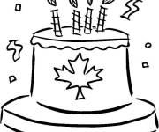 Coloriage et dessins gratuit G&acirc;teau pour la f&ecirc;te du Canada à imprimer