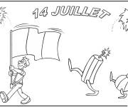 Coloriage et dessins gratuit Le 14 Juillet f&ecirc;te de la France à imprimer