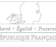 Coloriage Logo du gouvernement français