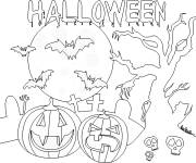 Coloriage Affiche sur Halloween