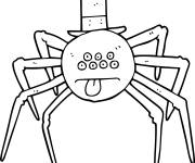 Coloriage Araign&eacute;e Halloween pour enfants