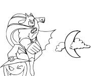 Coloriage Batman c&eacute;l&egrave;bre le Halloween