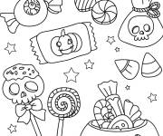 Coloriage Beaucoup de bonbons de Halloween