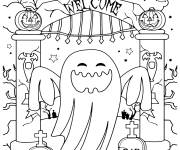 Coloriage Bienvenue Halloween
