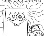 Coloriage Bob l'&eacute;ponge te souhaite un joyeux Halloween