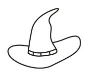 Coloriage Chapeau de sorci&egrave;re sur le theme de Halloween