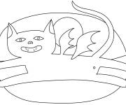 Coloriage Chat mal&eacute;fique pour Halloween