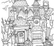 Coloriage Château hanté