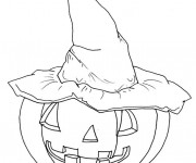 Coloriage Citrouille d'Halloween qui fait peur