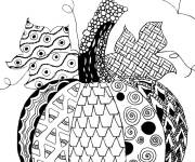 Coloriage Citrouille de Halloween &agrave; d&eacute;coration zentangle