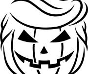 Coloriage Citrouille de Halloween comme le visage de Trump