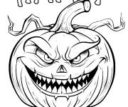 Coloriage Citrouille et texte de joyeux Halloween