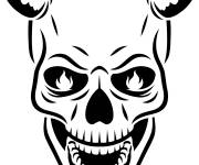Coloriage Cr&acirc;ne diabolique pour Halloween